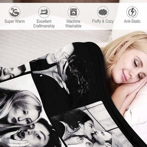 Couple Gifts Custom Blanket with Photos Personalized Flannel Throw Blankets Gifts for Boyfriend Girlfriend Customized Blanket Personalized for Wife
