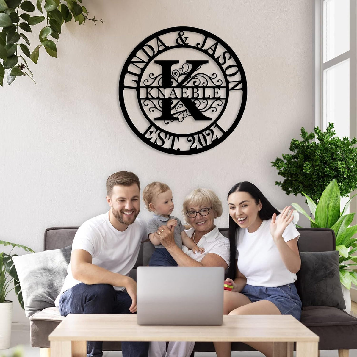 Personalized Family Name Sign Custom Last Name Metal Sign Personalized wedding gifts Monogram gifts Wall Decor Split Letter Name Metal anniversary wedding Signs