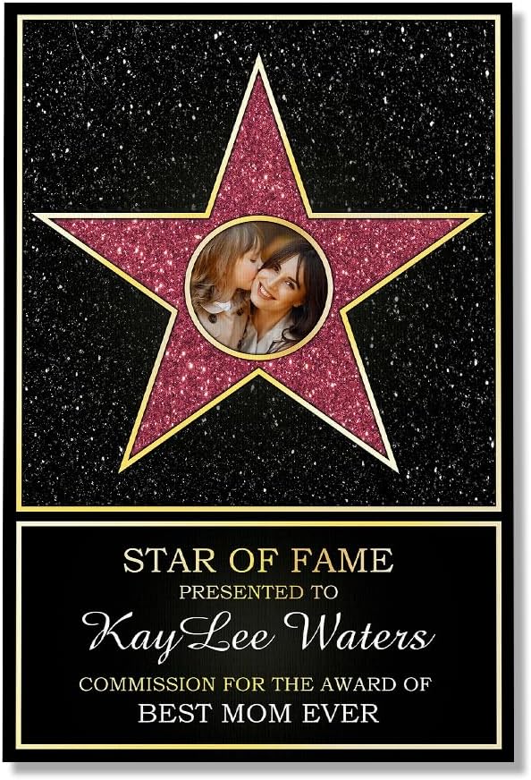 Personalized Star Of Fame Best Mom Ever Poster Canvas Wall Art, Personalized Mom Or Her Gift Poster, Mother's Day Canvas,