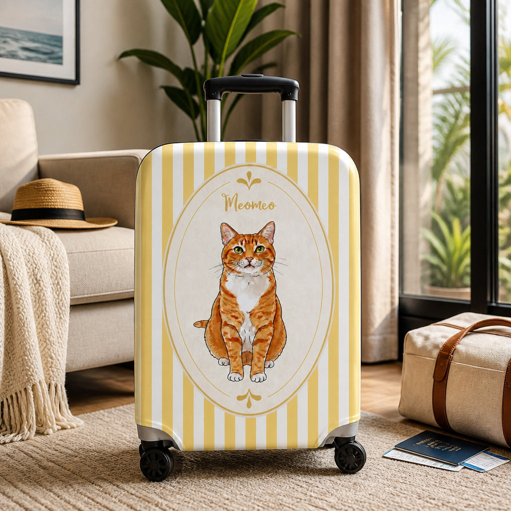 Personalized Cat Portrait Luggage Cover with Name - Personalized Luggage Cover 712013c5-4ef5-409e-9d81-7a3b090a71f4.jpg