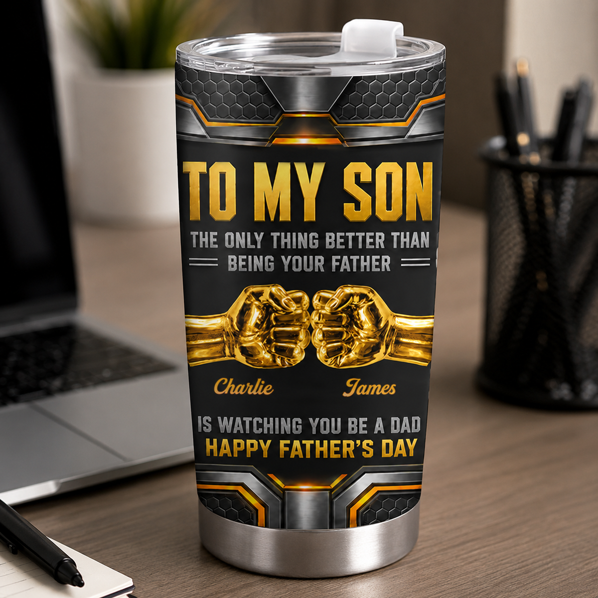 Only Thing Better Than Being Your Father Is Watching You Be A Dad Personalized Tumbler Father's Day Birthday Gifts For Son
