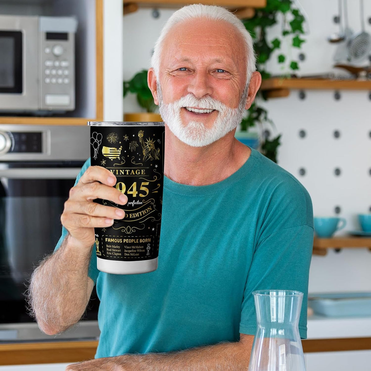 80th Birthday Gifts for Women Men, 1945 Birthday Tumbler 20oz, 80 Year Old Birthday Gifts for Women Men, Best Gifts for 80 Year Old Women Men, 1945 Birthday Stainless Steel Tumbler 20oz