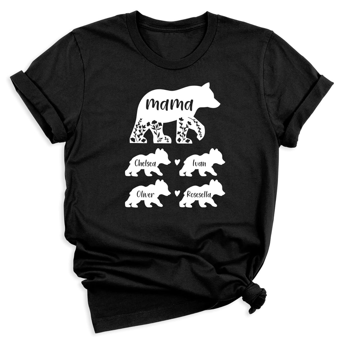 Personalized Mama Bear Shirt with Kids Names, Custom Mother's Day T-Shirt, Cute Mama Bear Gift for Mom, Birthday or Mother's Day Gift