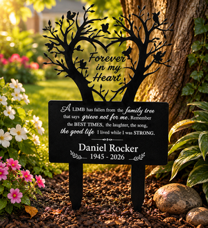Personalized Garden Stake Graves Cemetery Decorations , Metal Memorial Grave Markers Family Tree Graveyard Commemorative Plaque For Dad Mom Remembrance Plaque Stake Sympathy