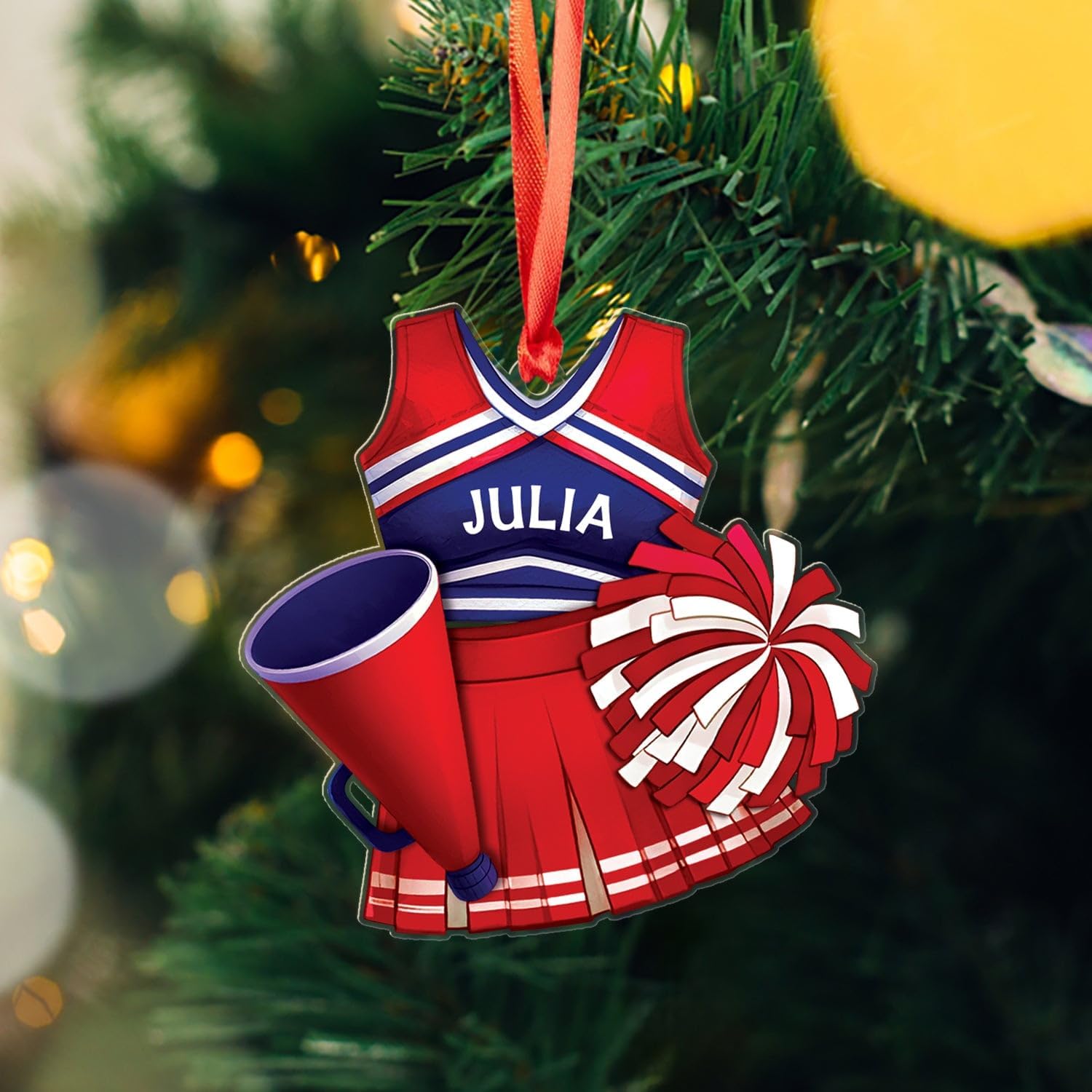 Personalized Cheerleader Acrylic Ornament Gift for Cheerleading Lovers Girl Daughter, Cheerleading Shaped Christmas Keepsake Ornament 2025, Cheer Xmas Tree Decor, Custom Name Cheerleaders Ornaments