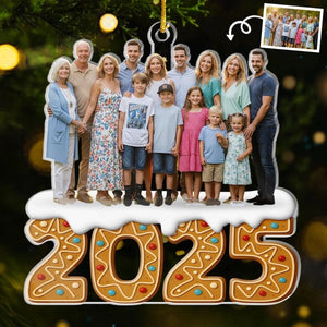Custom Photo 2D Acrylic Ornament, Personalized Christmas Birthday Gifts for Mom, Dad, Brother, Sister, Kids, Wrapped in Love, Christmas Tree Decorations, Family Ornaments Gifts