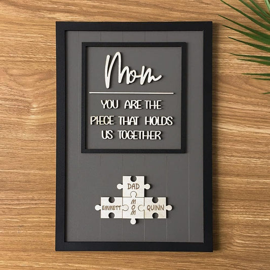 Love Signal Personalized Mom You Are the Piece That Holds Us Together Puzzle Sign, Mothers Day, Custom Grandma Puzzle for Mom Grandma