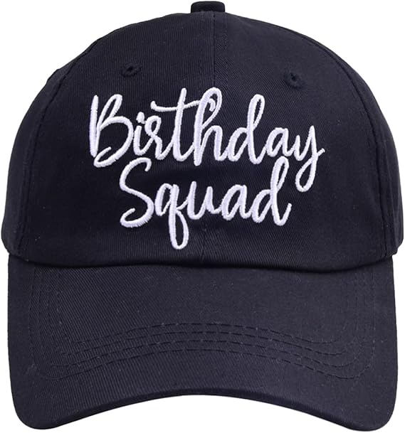 Birthday Party Hats Funny Birthday Queen Squad Embroidery Adjustable Baseball Cap for Women