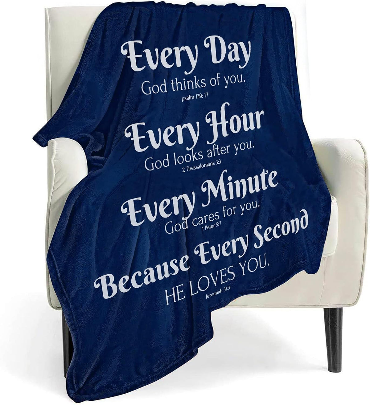 Verse Blanket with Inspirational Thoughts and Prayers- Religious Throw Blanket Soft Lightweight Cozy Plush Warm Blankets for Women Men Gift