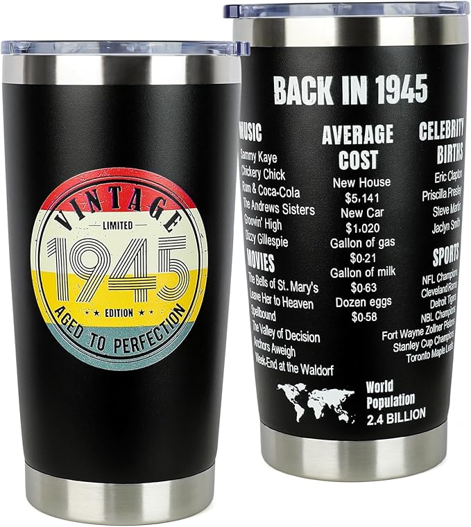 50th Birthday Gifts for Women Men - 1975 50th Birthday Decorations Gifts Ideas for Her Him - 50 Year Old Birthday Gift for Men Women Turning 50 Gift Ideas - Stainless Steel Tumbler