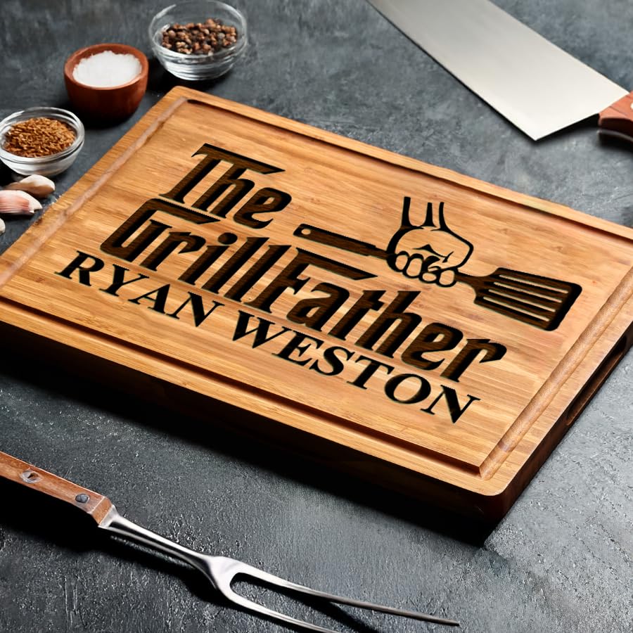 Personalized Grilling Gifts for Men - Custom Fathers Day Gifts for Dad - BBQ Cutting Board Perfact Grill Master Gifts for Him, Dad, Father in Law, Husband 2025