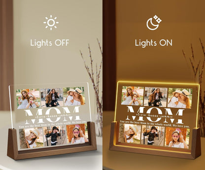 Best Mom In The World Personalized Mothers Day Picture Frame for Mom, Custom Gifts for Mother's Day from Daughter Son Kids, Customized Photos Gifts for Wife from Husband, Best Mom Ever Gifts