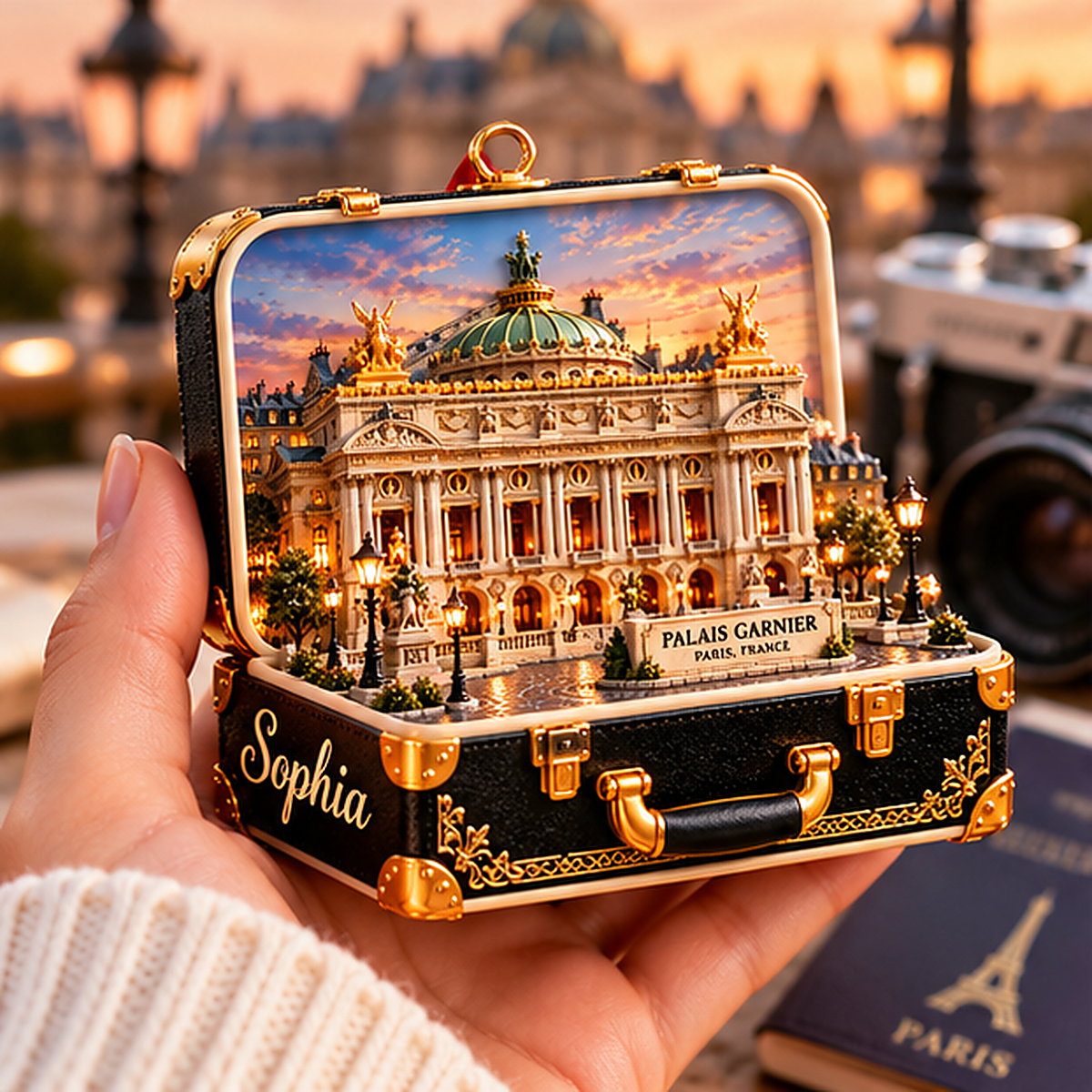 Personalized Palais Garnier Paris 3D Suitcase Christmas Ornament, Custom Name Paris Opera House Travel Keepsake, France Vacation Souvenir Gift 713d84b3-4275-4a18-b771-218cdaa8401e-palais_garnier_03_handheld_1200.png