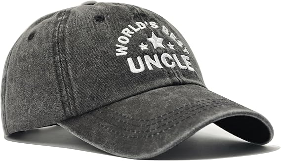 Uncle Gifts from Niece Nephew, Fathers Day Christmas Birthday Gifts for Uncle, Adjustable Personalized Embroidered Baseball Cap Father Days Gift