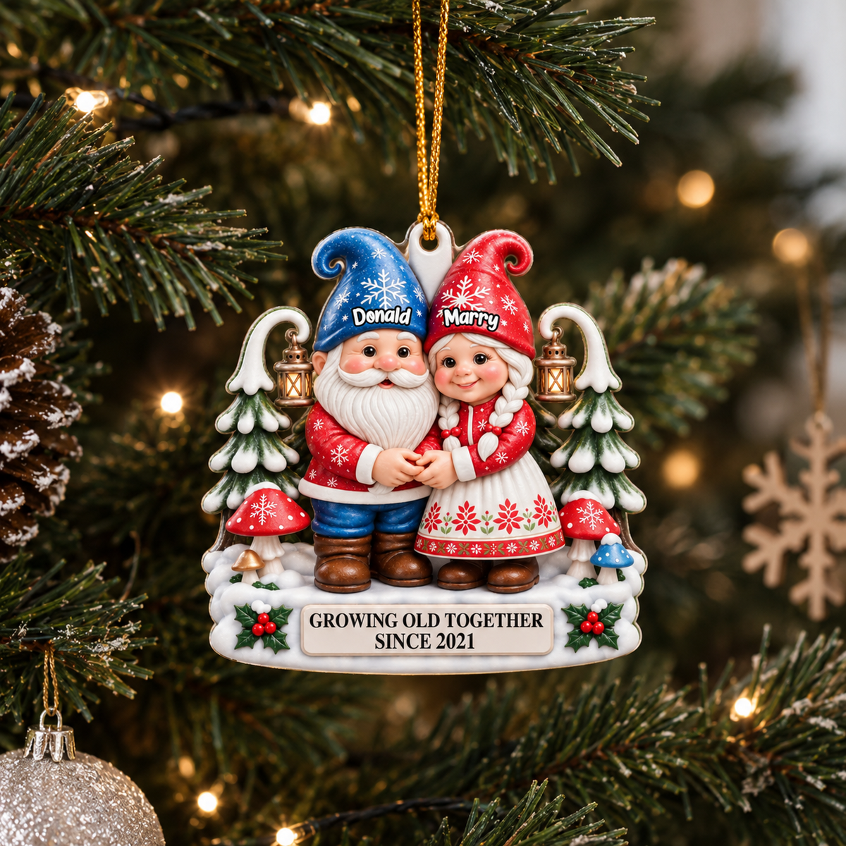 Christmas Gnome Couple Growing Old Together - Personalized Custom Shaped Acrylic Ornament 7141b9f8-9c05-4db1-b47a-5b1d7a625a36-banner-2-.png