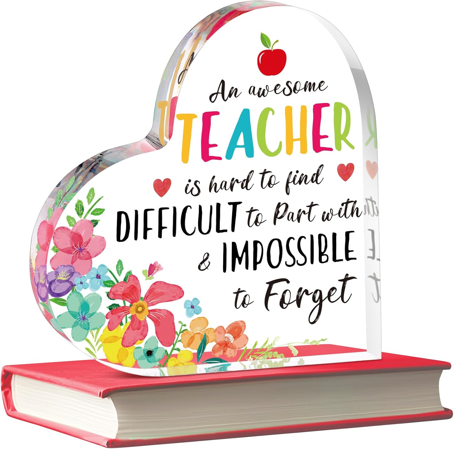 Teacher Appreciation Gift for Women Thank You Teacher Retirement Graduation Gifts First Day of School Thank You Paperweight Acrylic Keepsake for Office Classroom