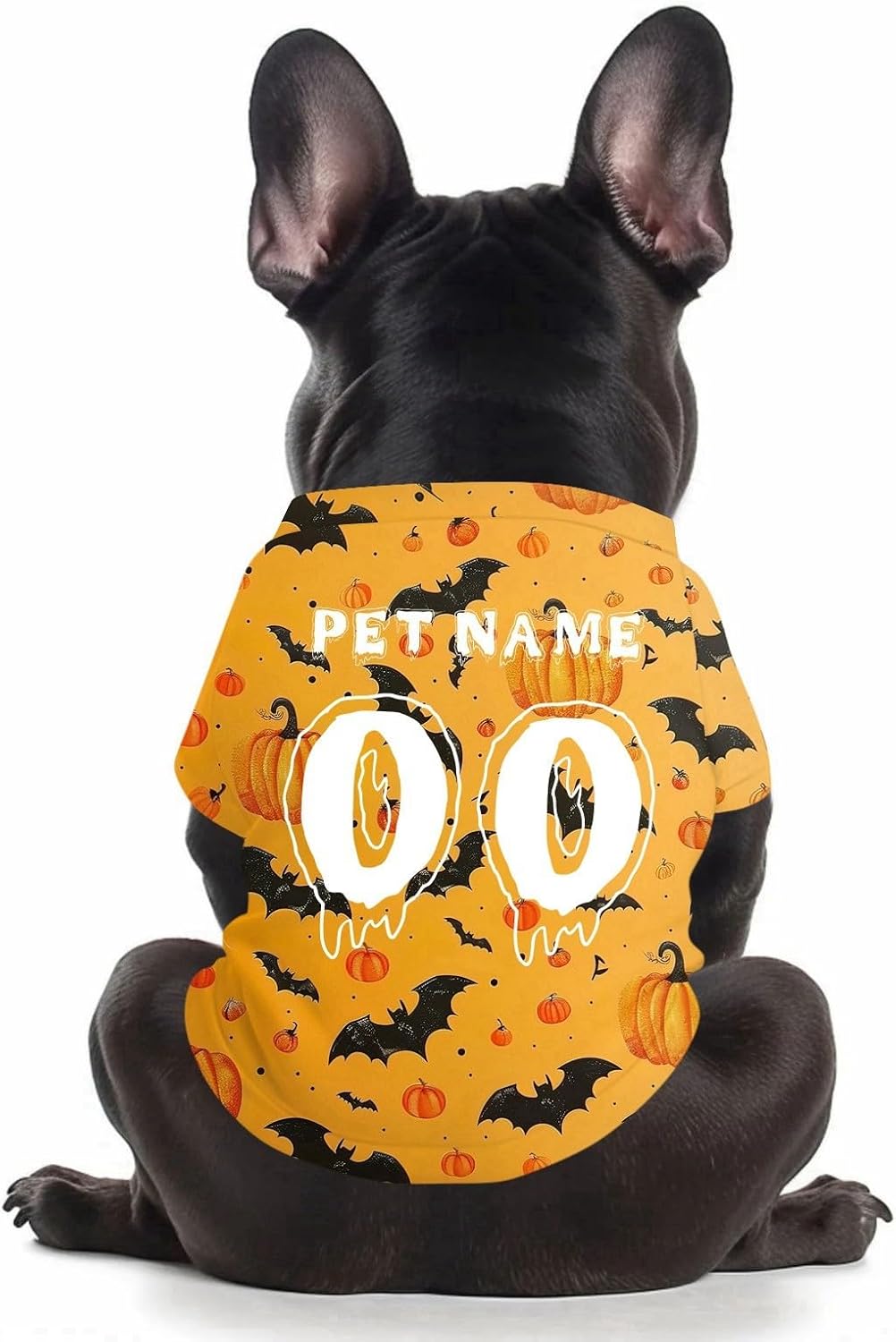 Personalized Halloween Dog Sweatshirts, Custom Jersey Shirts for Pets with Name/Number/Logo, Lightweight Pet Clothing for Small and Medium Dogs Halloween Style