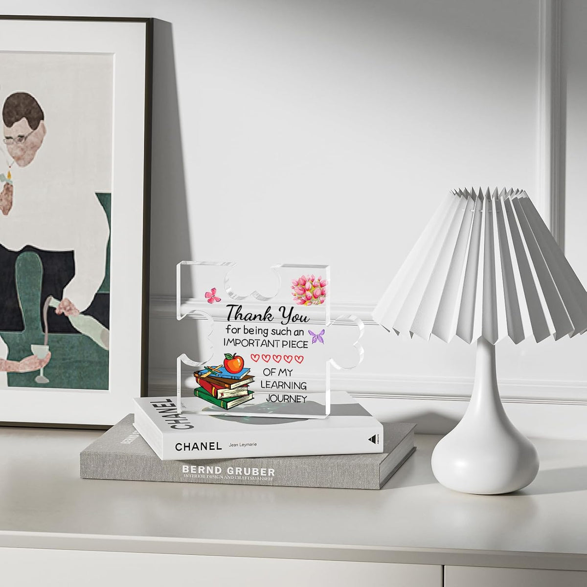 Teacher Appreciation Gifts, Teacher Gifts Acrylic Plaque, Thank You Graduation Valentines Day Christmas Gifts for Her Women Friends Teacher Classmate Study Partner Roommate