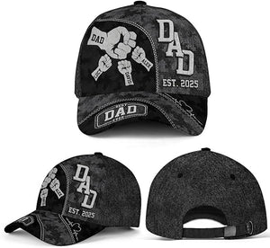 Best Dad Ever Customized Fathers Day Baseball Cap, Best Papa Ever Personalized Fist Bump Cap