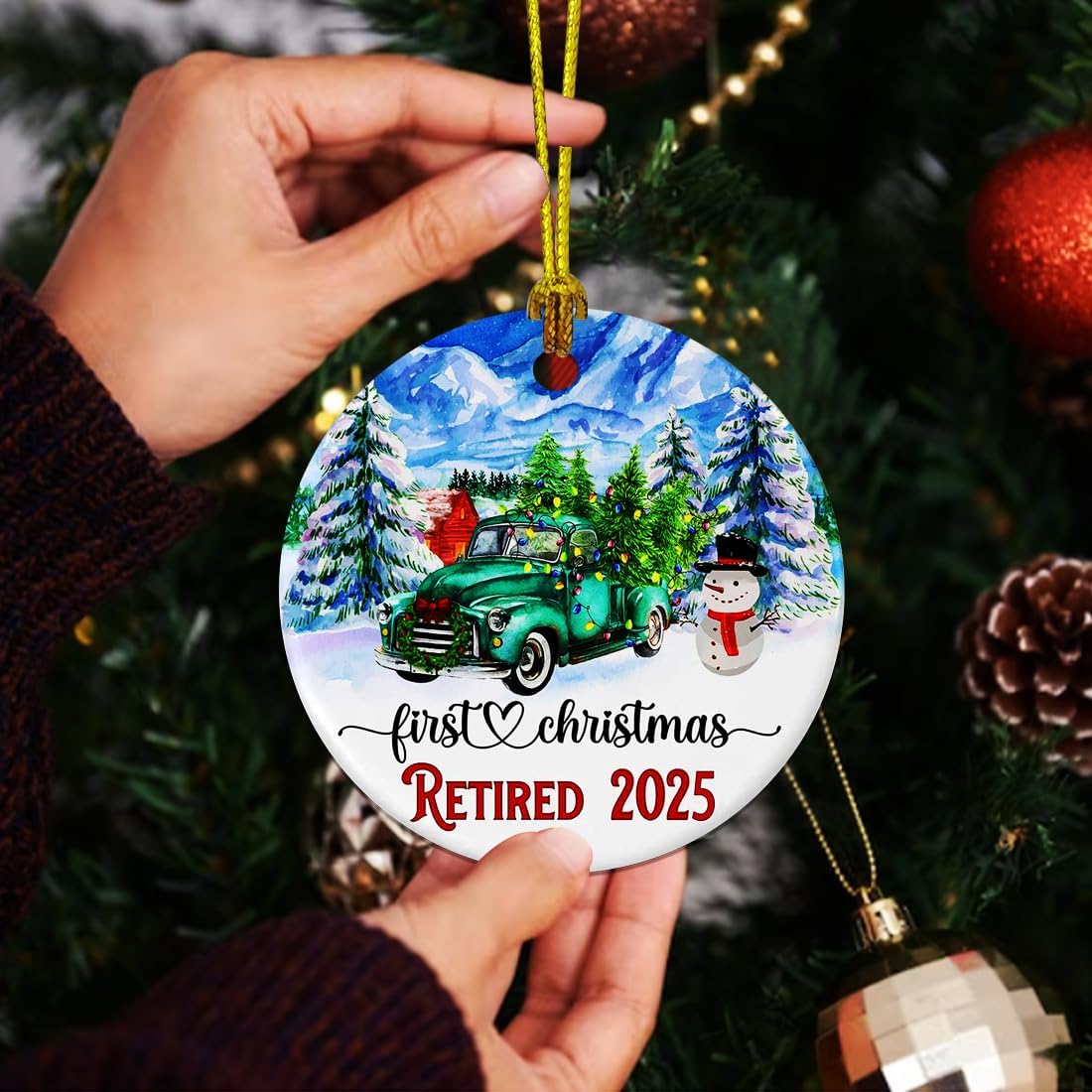 Retirement Ornament 2025, Best Retirement Gift for Woman Or Men - Retired Gifts for Women Mom Nurses Teacher, Retirements Decorations - First Christmas Retired Ornament 2025