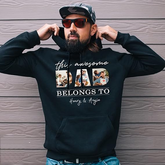 Gifts for Dad, Christmas Custom Dad Gifts from Daughter Son, Personalized Shirts/Hoodie with Photos