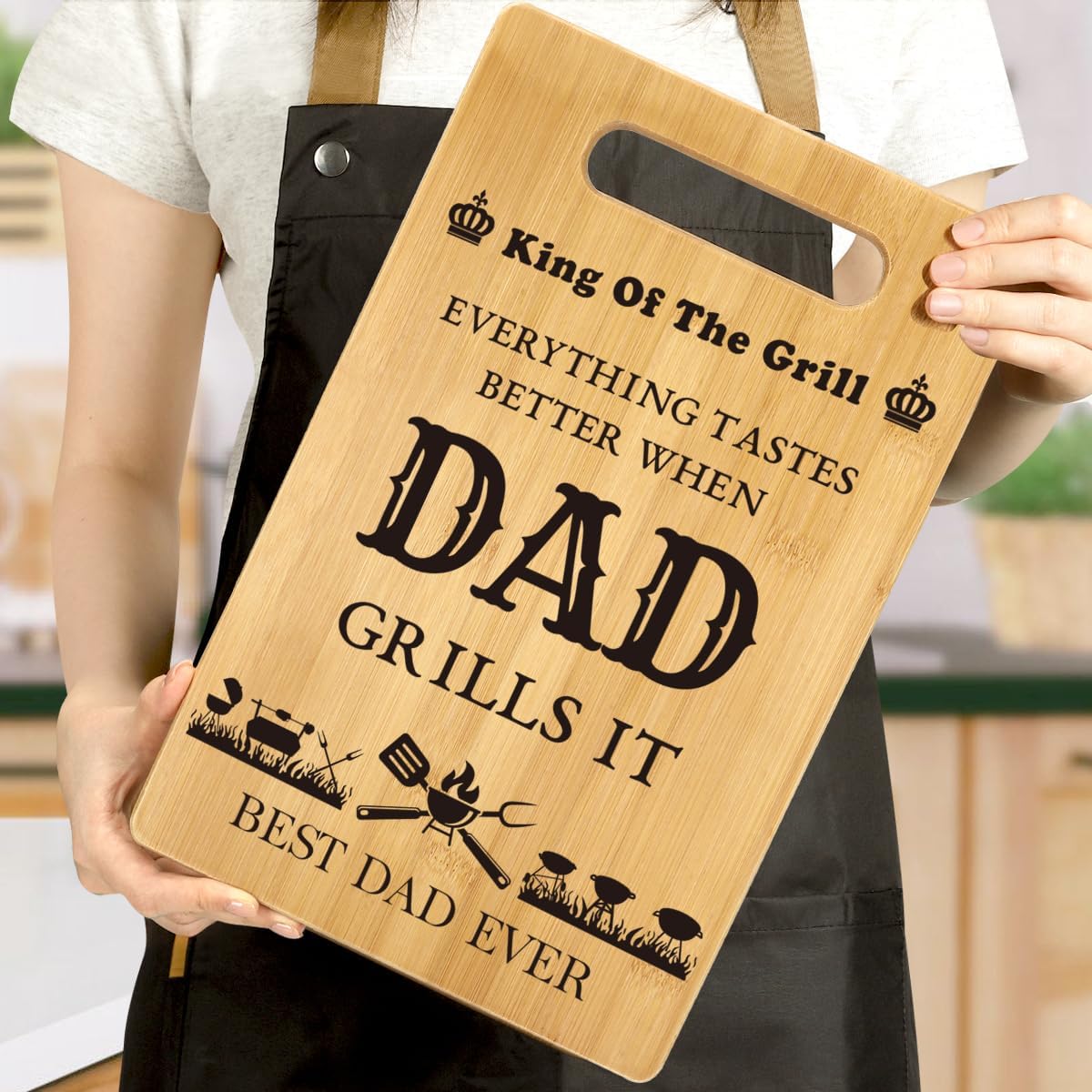 Dad Gifts for Fathers Day 2025, Dad Birthday Gift from Daughter Son, Best Dad Ever Gifts for Father's Day, Gifts for Dad Who Wants Nothing for New Dad, Stepdad, Daddy, Unique Dad Cutting Board