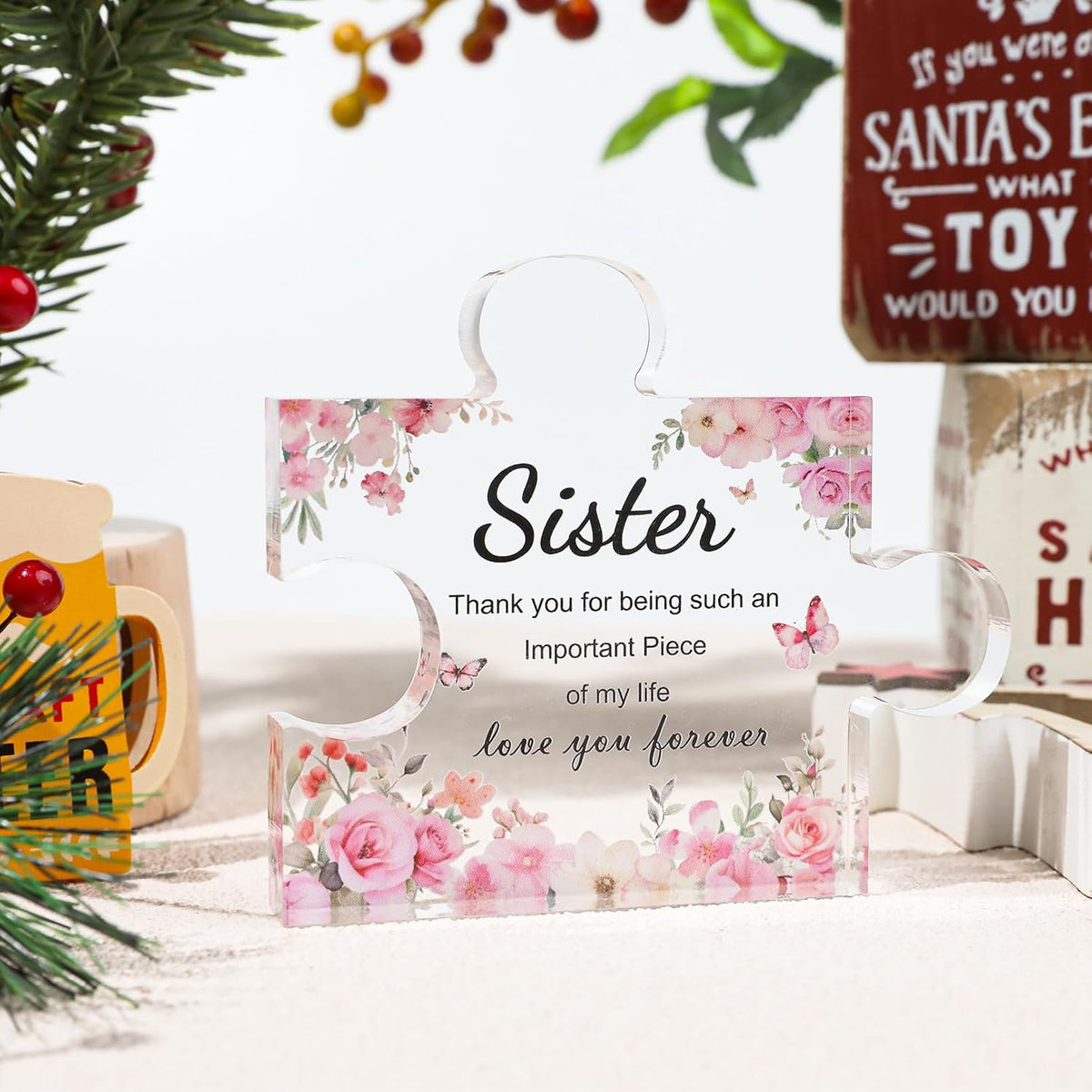 Gifts for Sister Mothers Day, Sister Gifts from Sisters, Engraved Acrylic Block Puzzle