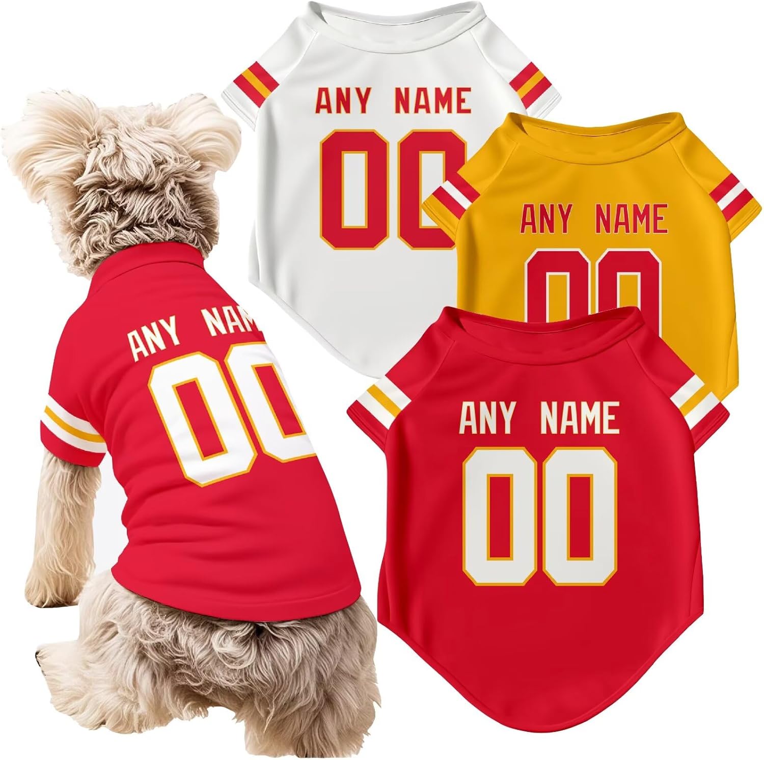 Kansas Dog T-Shirt Jersey Style Pet Clothes Custom Name and Number Gifts