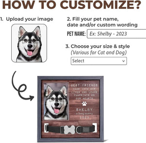 Custom Photo Pet Loss Sign, Collar Frame, Personalized Pet Memorial Sympathy Gifts For Dogs, Cats, Loss Of Dog, Dog Memorial Picture Frame, Pet Loss Sympathy Gift, Pet Loss Gifts
