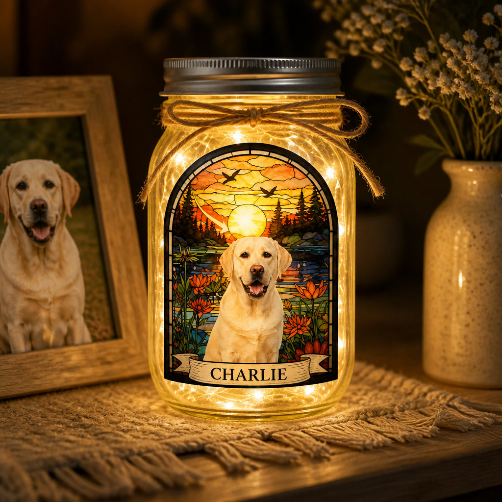 Pet Memorial Mason Jar Light – Photo + Name – "Always With You" - Personalized Mason Jar Light 7160d130-10ff-4e49-a404-90c70fe4f704.jpg
