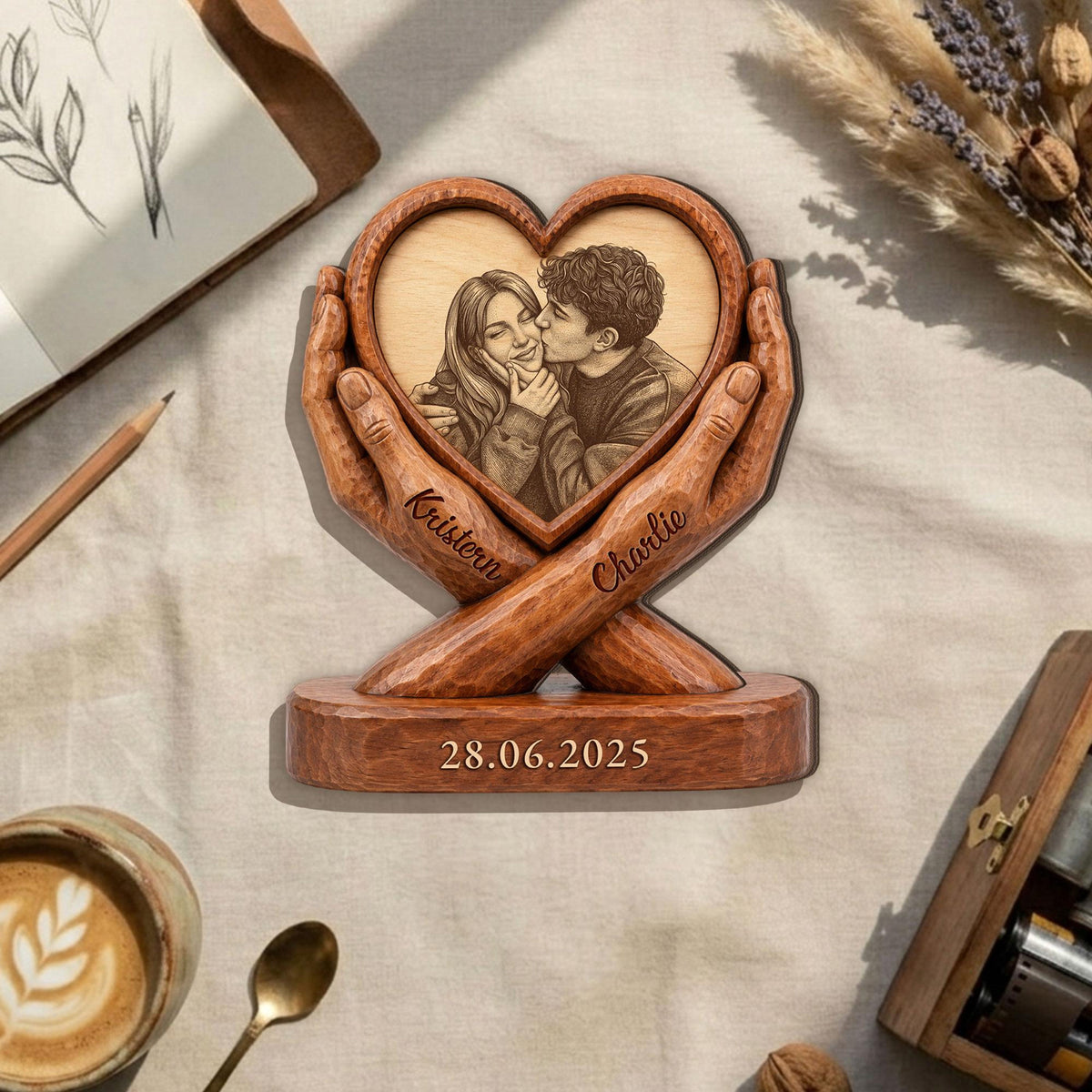 Personalized Photo Couple Wooden Plaque, Custom Image & Couple Name Sign, Wedding Anniversary Gift Block, Engagement Gift, Gift For Husband 71616af0-bc79-410e-a73f-10c1fb78809a-5.jpg