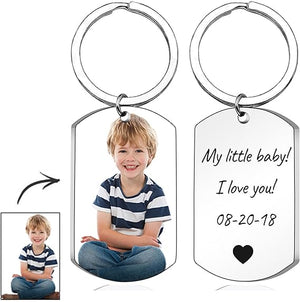 Personalized Double-sided Photo Text+Icons Keychain Drive Safe Boy Girlfriend Pet Memorial Anniversary Custom Keychain Gifts