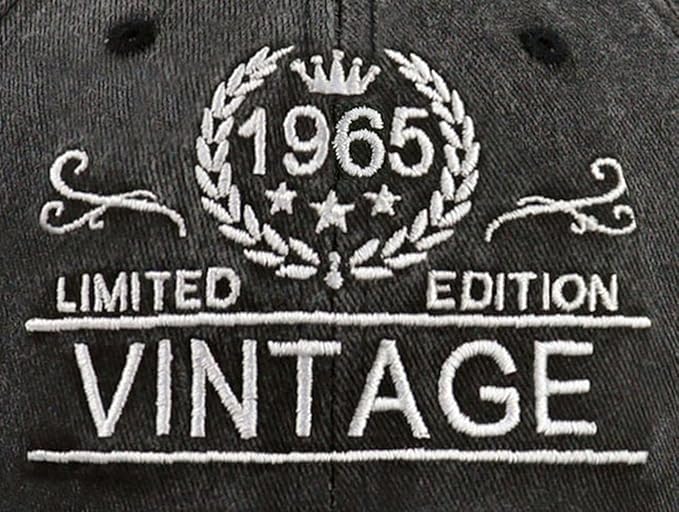 Custom 60th Birthday Gift Vintage 30th 40th 50th 60th 70th 80th 90th Hats for Men Women, Adjustable Embroidered Birthday Baseball Cap