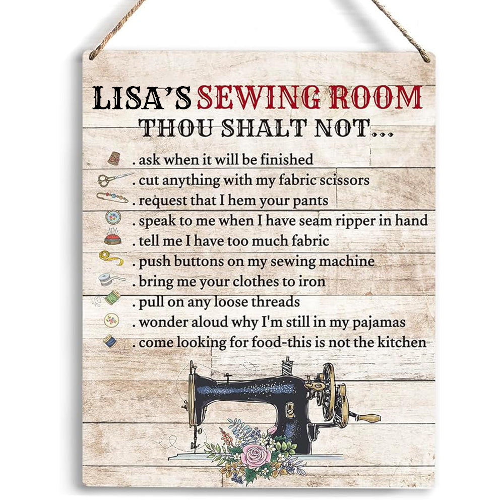 Custom Sewing Room Rules In My Sewing Room Wall Art Sewing Supplies Home Decor Wall Decor for Sewing Lovers gifts Wooden Hanging Sign Gift for Sewing Room Store Home Decor
