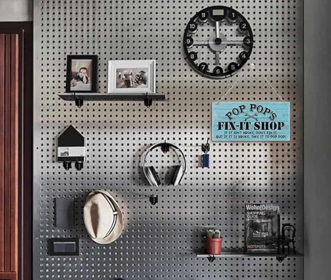 Papa's Fix-It Shop If It Ain't Broke, Don't Fix It. But If It Is Broke, Take It To PAPA! Decor Sign, Printed Wood Plaque Sign, Hanging Wood Sign Home Decor, Gift for Grandpa