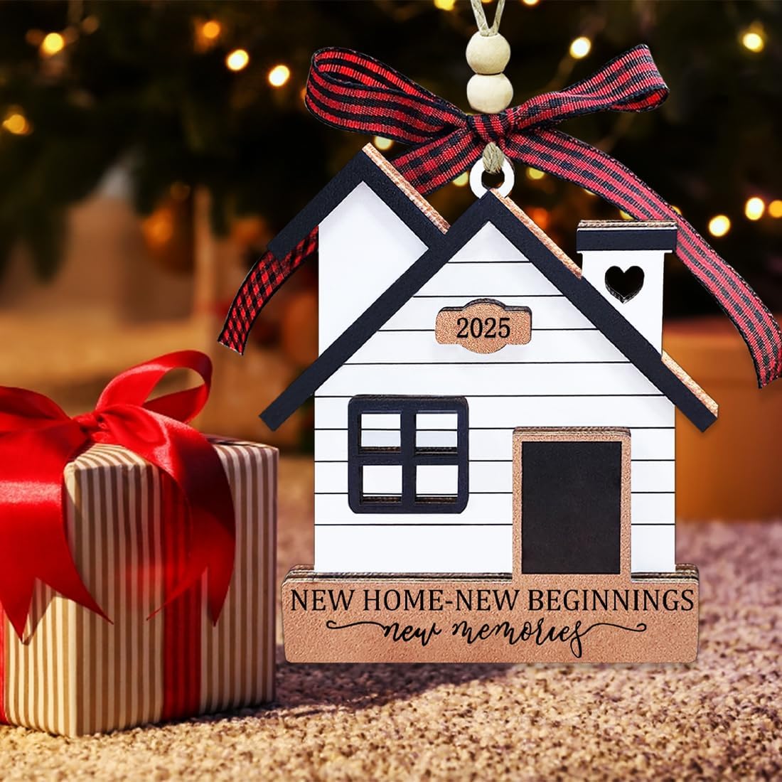 New Home Ornament 2025- Housewarming Gifts New Home, New House New Beginning, House Warming Gift for Women, Couple, homeowners, New Home Gift Ideas - First Home Christmas Ornament 2025