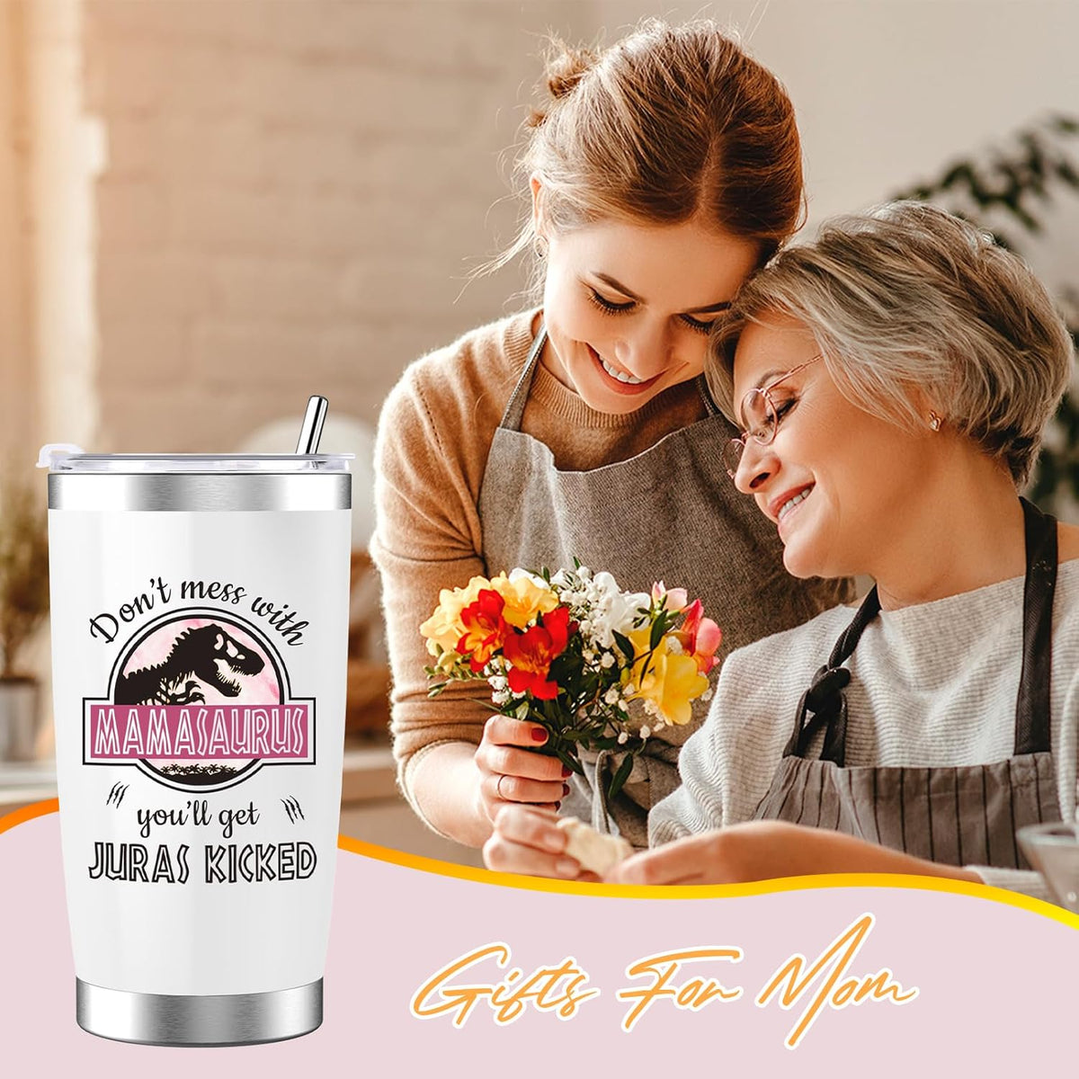 Mothers Day Gifts for Mom from Daughter Son Kids, Mom Gifts for Wife Stepmom Mama Nana Women Her, Unique Ideas Presents on Mother's Day Birthday Valentines Christmas Thanksgiving - 20 OZ Tumbler w/Lid