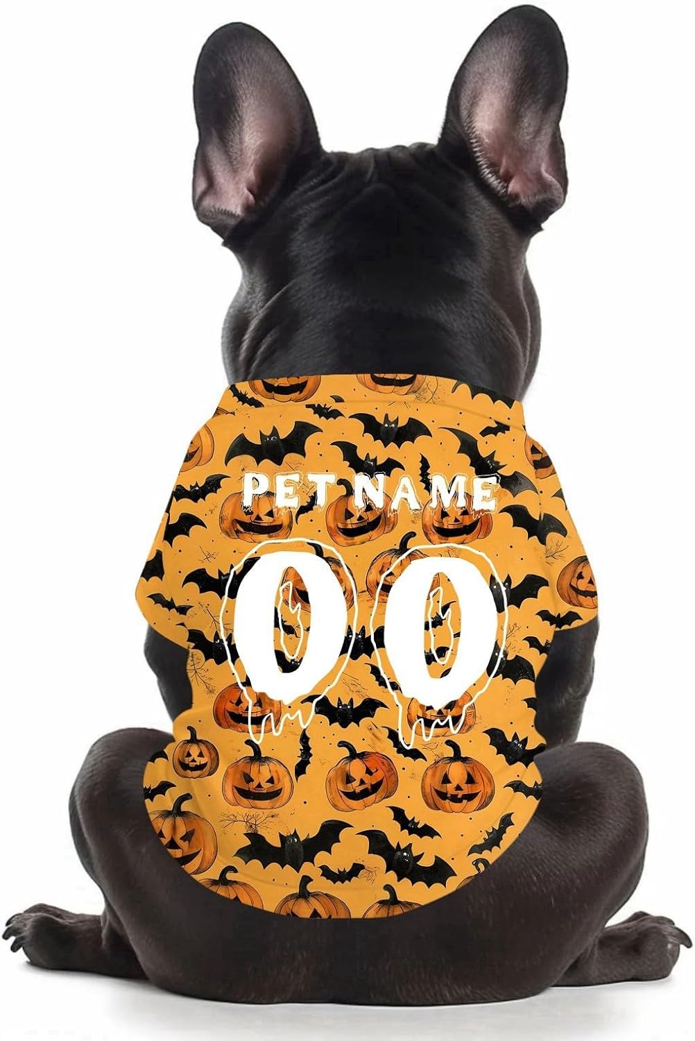 Personalized Halloween Dog Sweatshirts, Custom Jersey Shirts for Pets with Name/Number/Logo, Lightweight Pet Clothing for Small and Medium Dogs Halloween Style