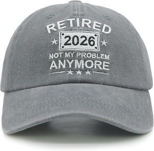 Retirement Gifts for Men Women 2026, Funny Retired Hat Not My Problem Anymore Baseball Cap