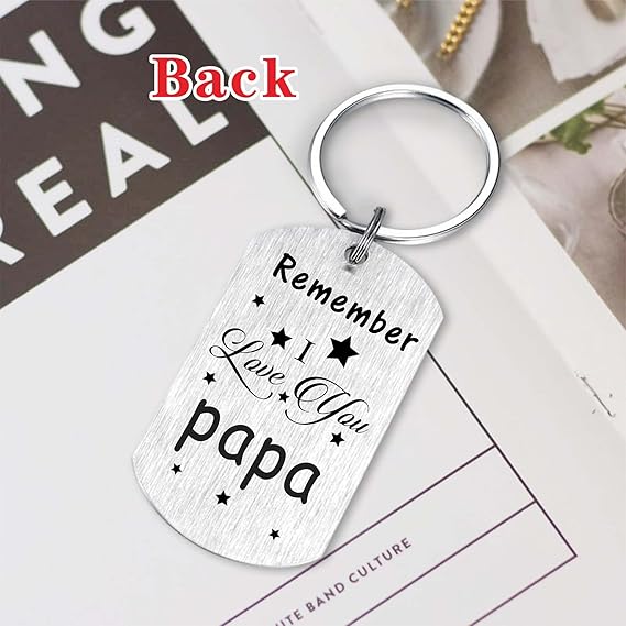 Papa Gifts for Men, Remember I Love You Papa Present, Personalized Fathers Day Birthday Gift from Granddaughter Grandson