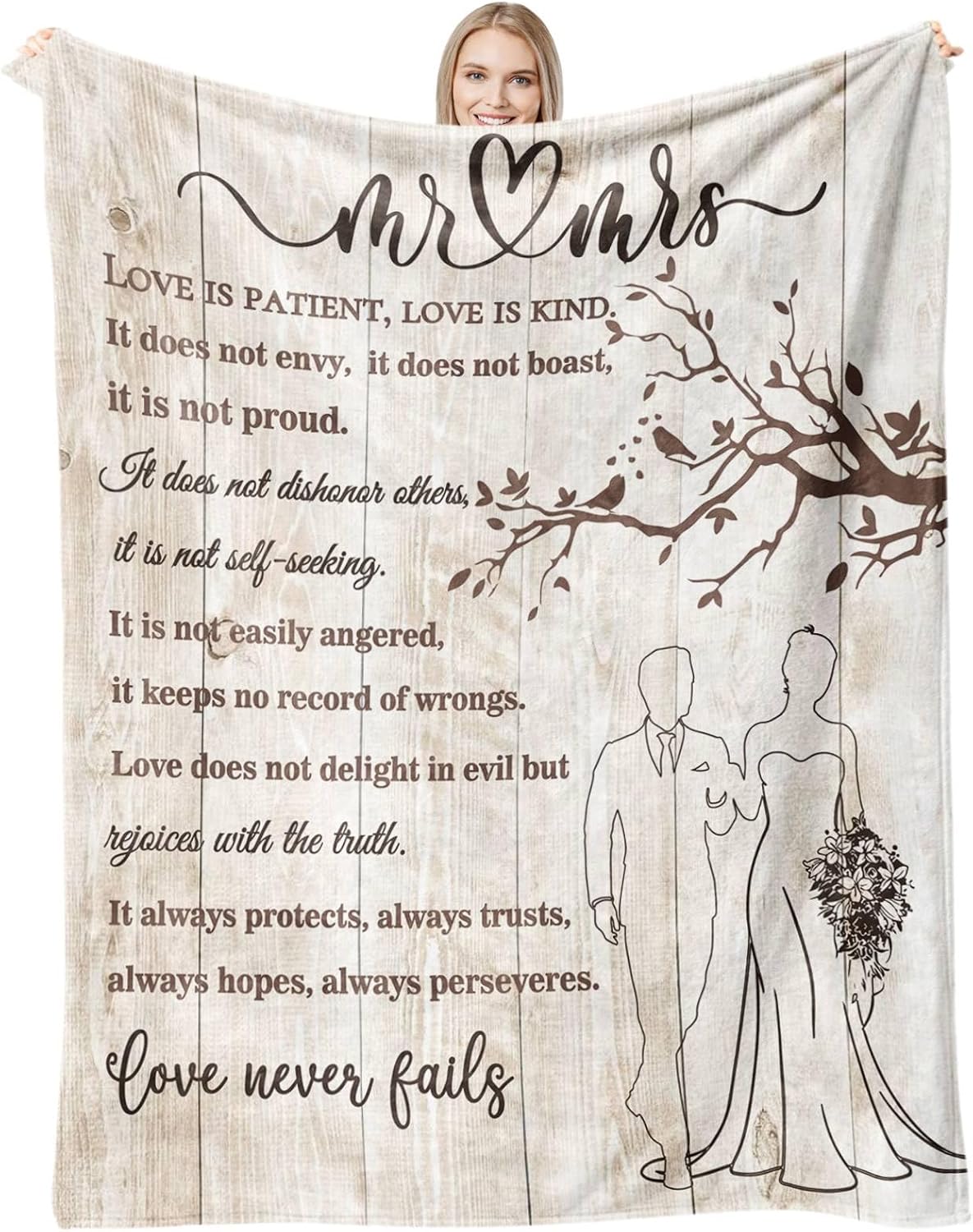 Wedding Gifts for Couples 2025 Soft Blanket, Bridal Shower Gifts for Bride to Be, Anniversary Mr and Mrs Gifts, Wedding Gifts for Newlyweds Just Married Gifts Wedding Throw Blanket