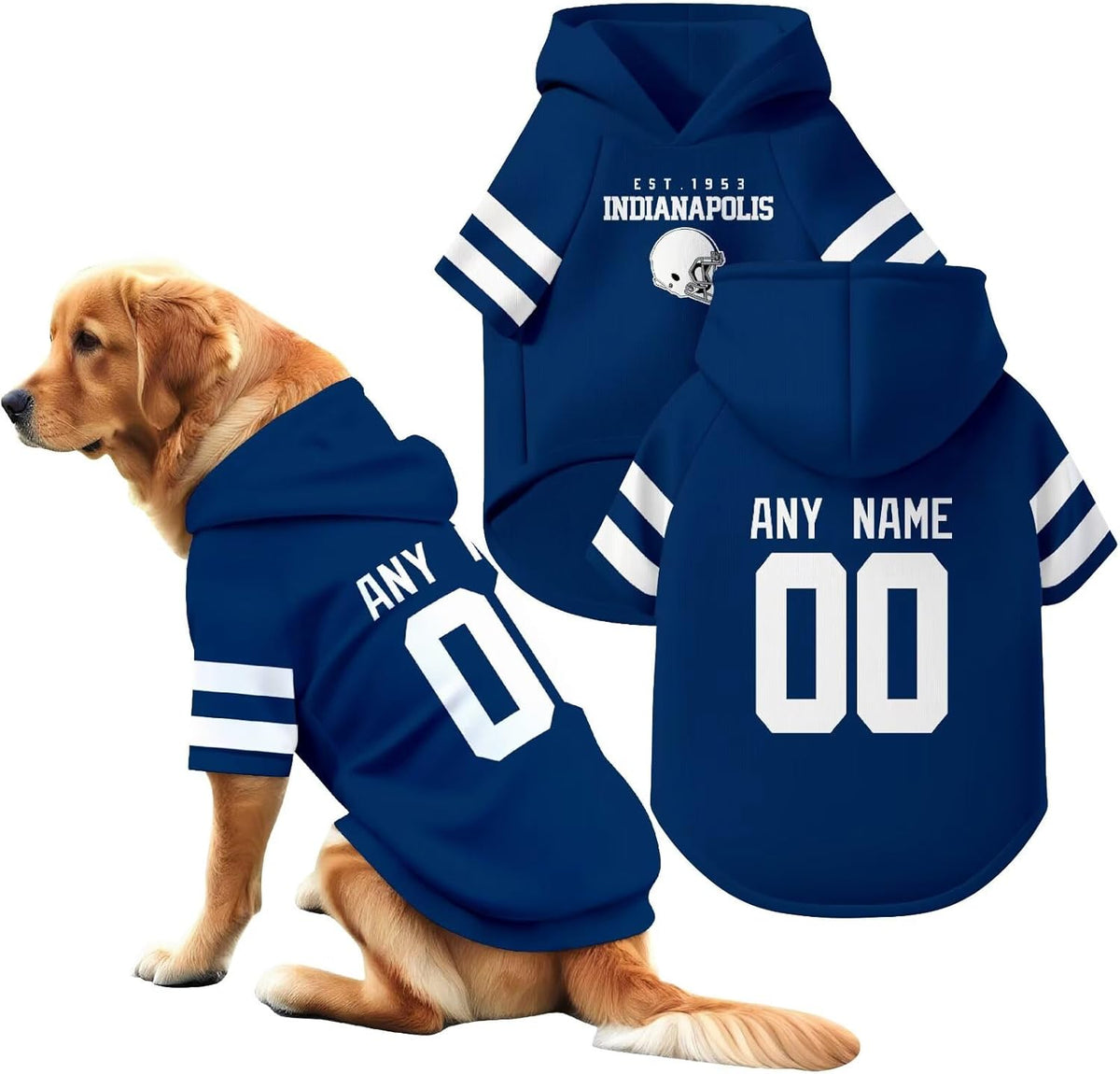 Indianapolis Dog Hoodie T-Shirt Pet Clothes Jersey Custom Name and Number Gifts