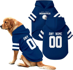 Indianapolis Dog Hoodie T-Shirt Pet Clothes Jersey Custom Name and Number Gifts