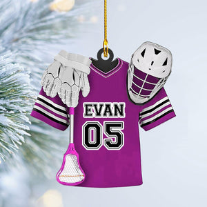 Personalized Lacrosse Ornament, Lacrosse Amor Shape Flat Ornament, Lacrosse Helmet Ornaments, Gifts for Lacrosse Lovers, Lacrosse Players, Lacrosse Christmas Ornament