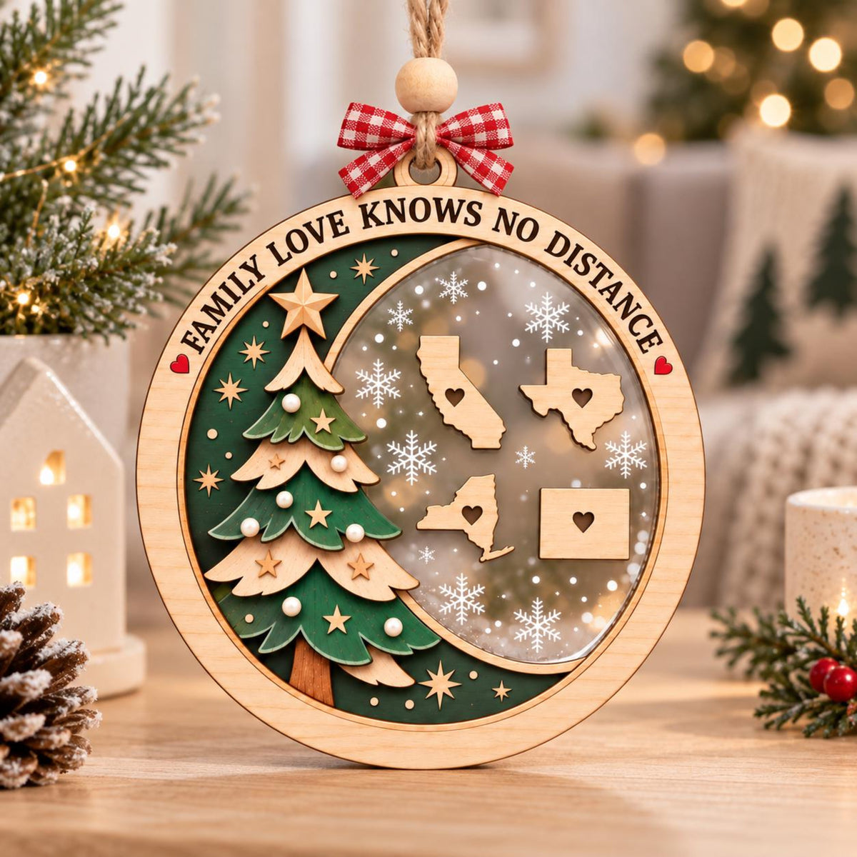 Personalized Long Distance Family Ornament, Custom State to State Christmas Ornament, Family Love Knows No Distance Keepsake Gift 71831d36-a5f4-4aaf-a1e5-bfcb91ccd081-2.jpg