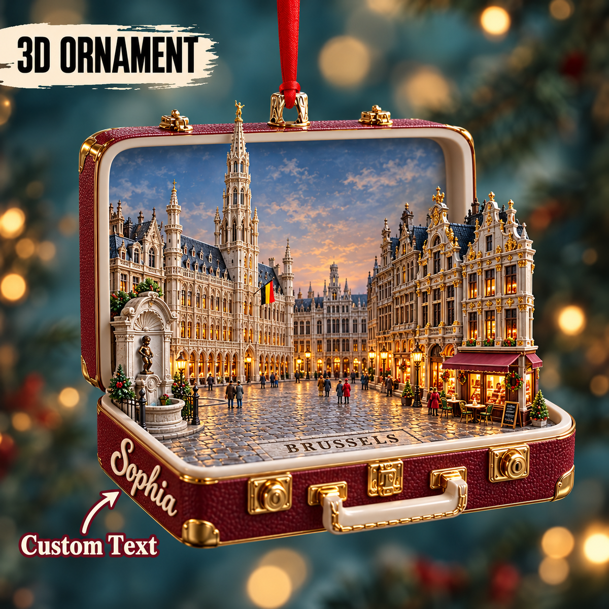 Personalized 3D Brussels Grand-Place Suitcase Christmas Ornament – Belgium Travel Souvenir & Gift for Brussels Lovers 71836460-ebfb-46df-ac45-15d46bea92d7-Brussels-Grand-Place-suitcase-Christmas-ornament.png