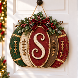 Personalized Christmas Door Sign with Initial – Rustic Layered Wooden Front Door Hanger with Holly and Evergreen 71856dbe-cfab-41dd-956e-e8980c492966-banner-1.png