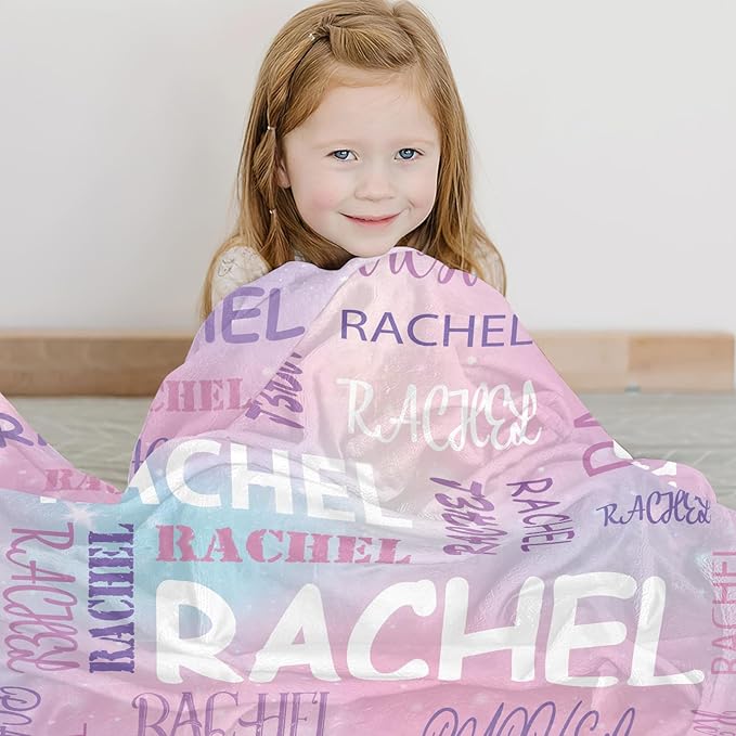 Personalized Blankets and Throws Custom Blanket with Name Customized Flannel Blanket for Kids Christmas Blanket Gifts for Teen Girls Boys