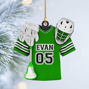 Personalized Lacrosse Ornament, Lacrosse Amor Shape Flat Ornament, Lacrosse Helmet Ornaments, Gifts for Lacrosse Lovers, Lacrosse Players, Lacrosse Christmas Ornament