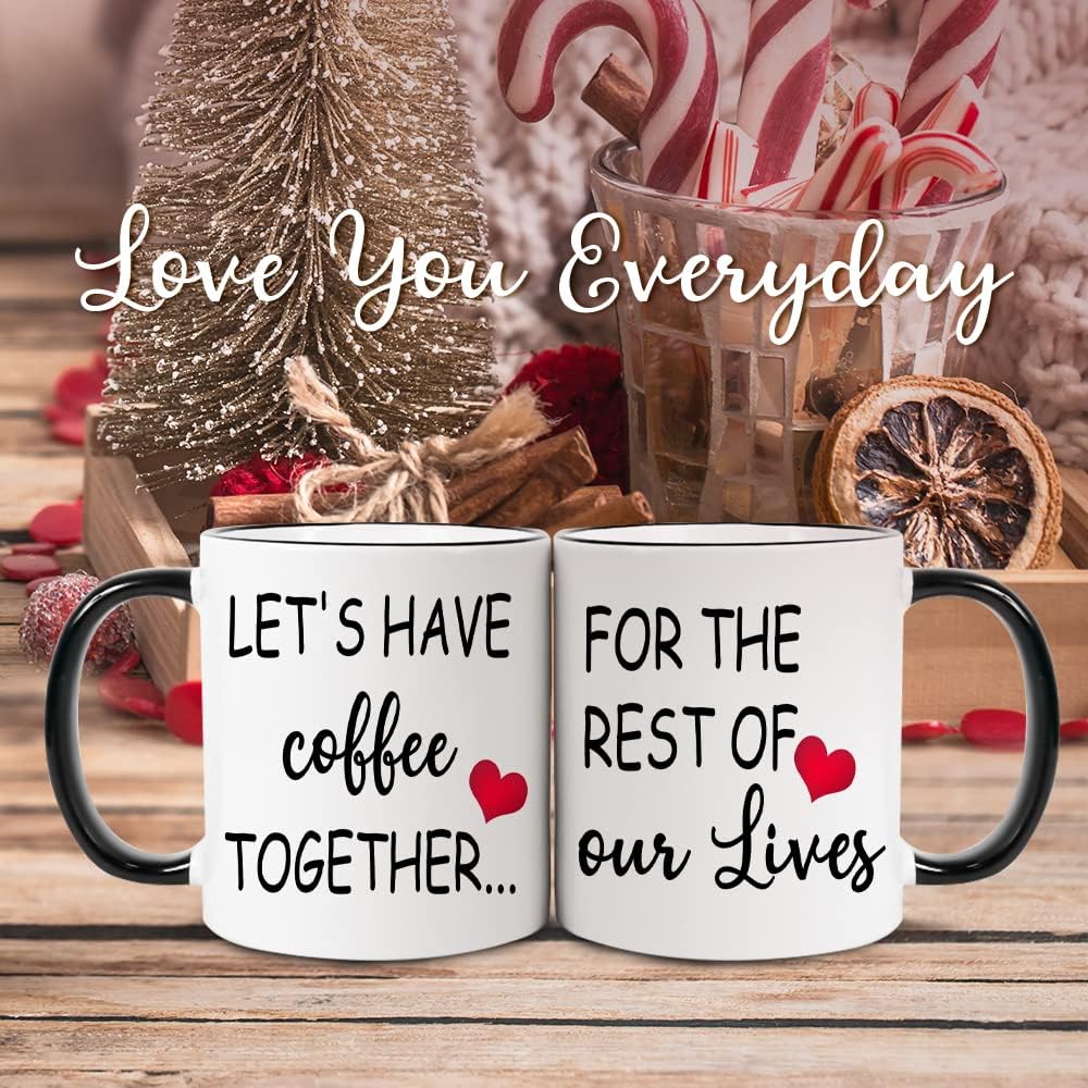 Wedding Gift for Couple, Engagement Gifts for Couples, Bridal Shower Gifts for Bride and Groom, Let's Have Coffee Together For The Rest Of Our Lives Mr and Mrs Couple Mug